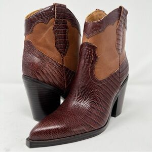 Marc Fisher Two-Tone Textured Ankle Booties